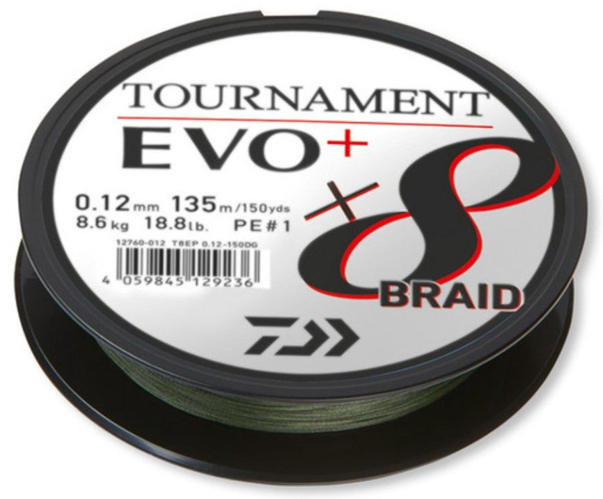 Шнур DAIWA Tournament X8 EVO+ 0.18mm 135m dark green