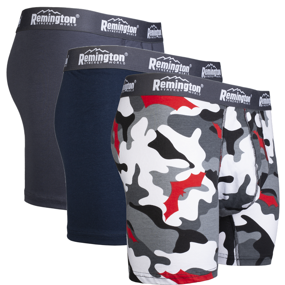 Bokserid Remington hall/valge kiri (3 tk/pk) BOXERGREY
