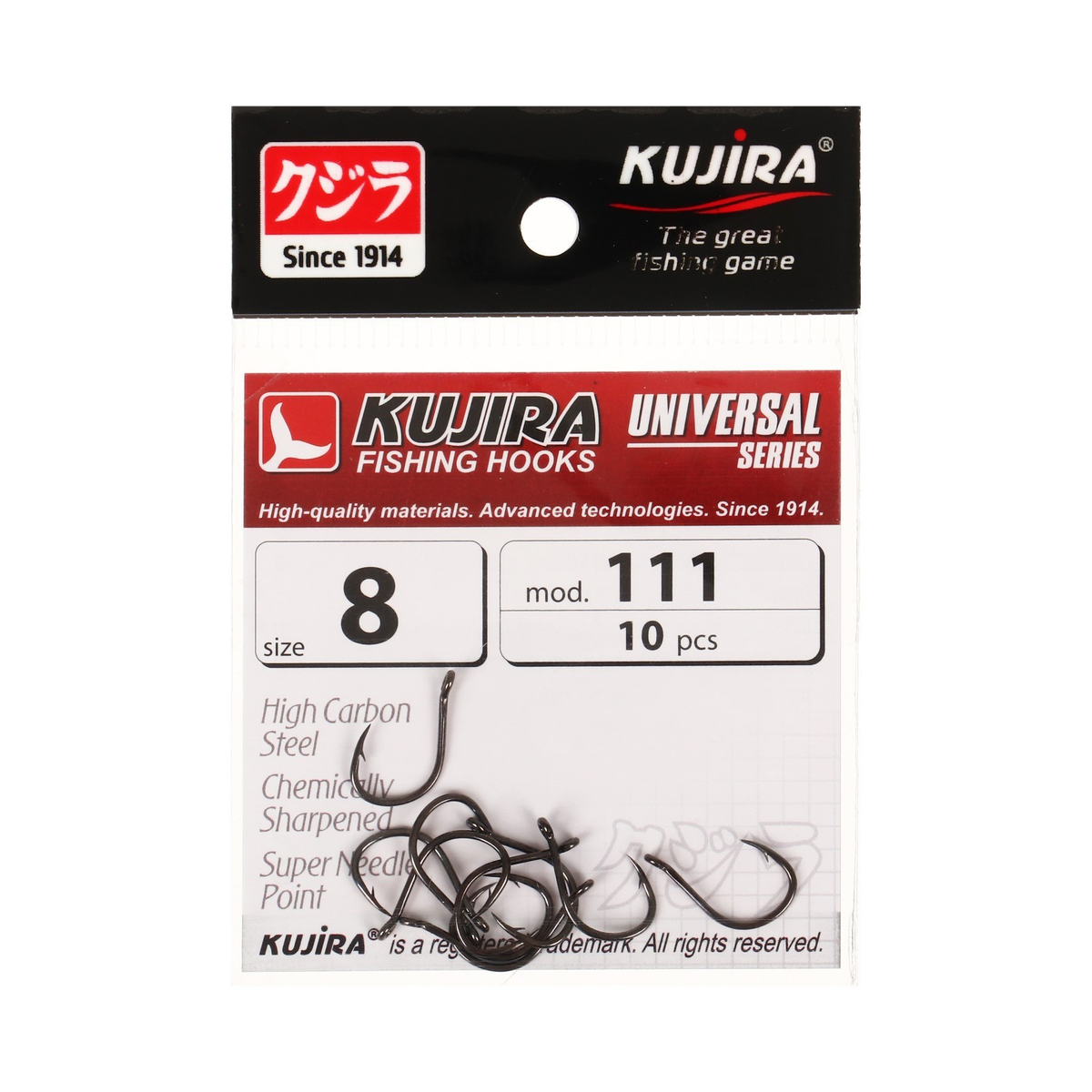 Konks KUJIRA 111 BN Universal Series nr.12 8tk 111-BN-12-F8