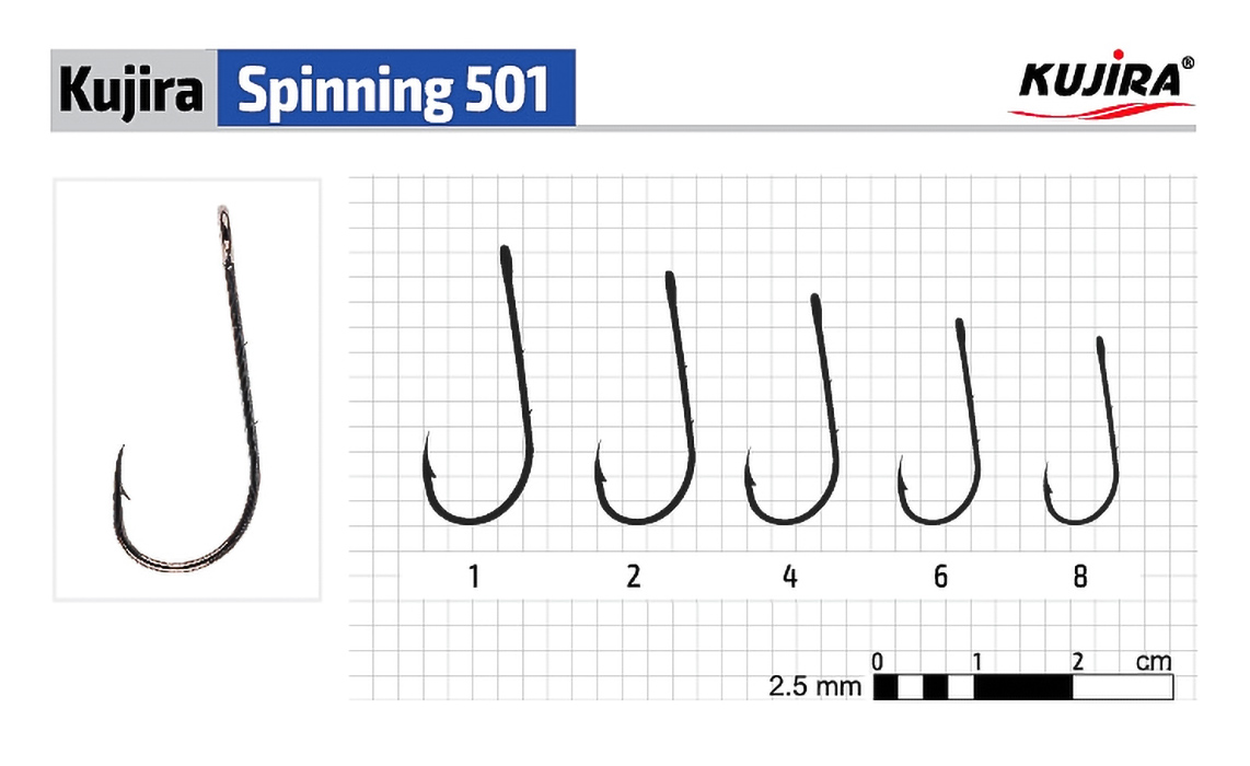 Konks KUJIRA Spinning 501BN suure rõnga ja kidadega 501-BN