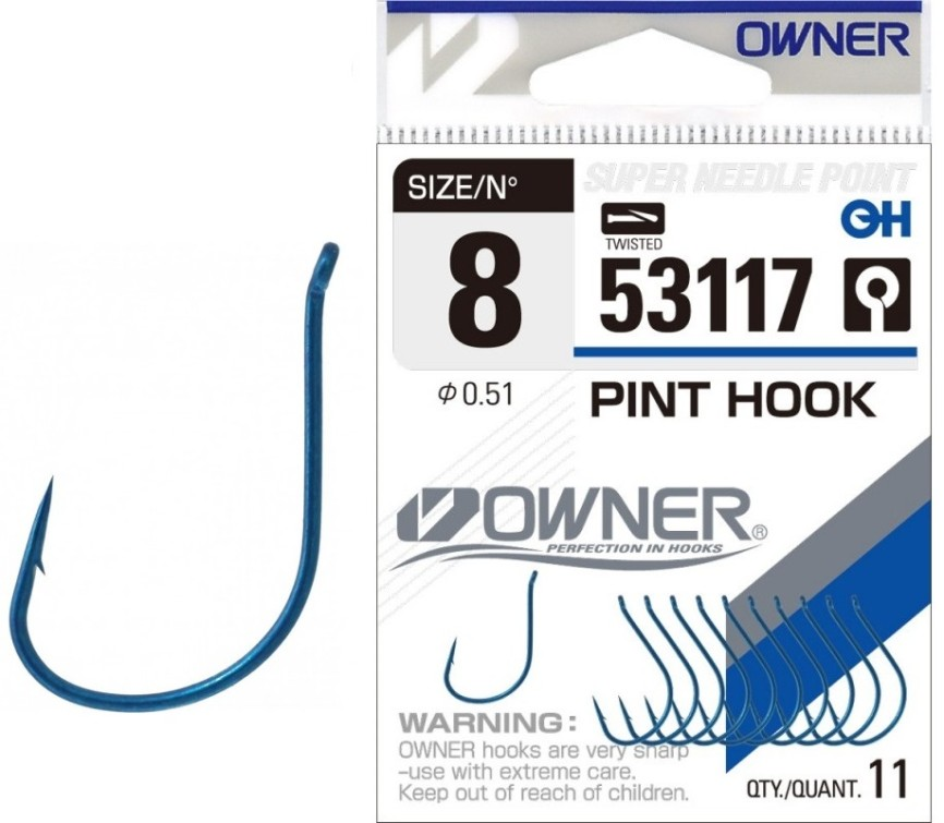 Konks OWNER 53117 Pint Hook nr.10 12tk sinine .852