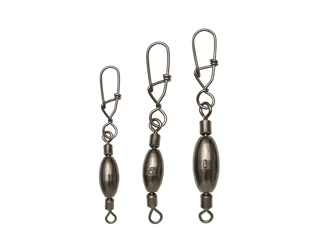 Lõks+pööral tinaga KINETIC Weighted Swivel w/Dual Snap 5g Black 3pcs F622-007-093