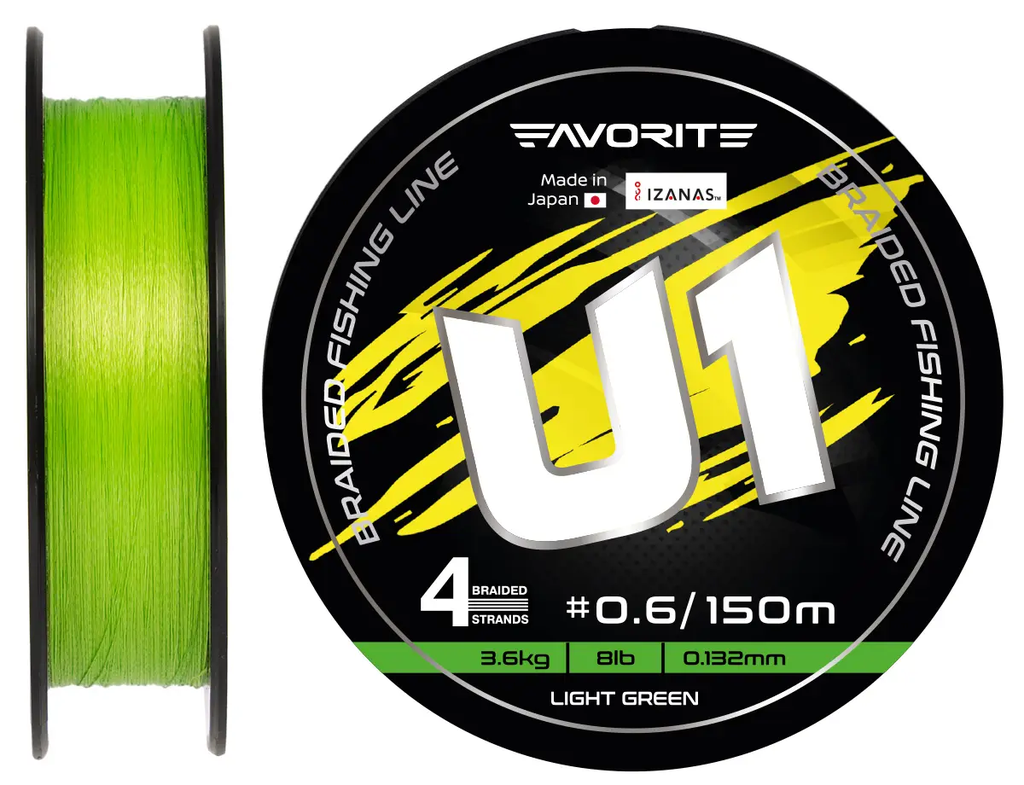 Nöör FAVORITE U1 PE 4x 150m (light green) #1.2/0.191mm 16lb/7.2kg 16931158