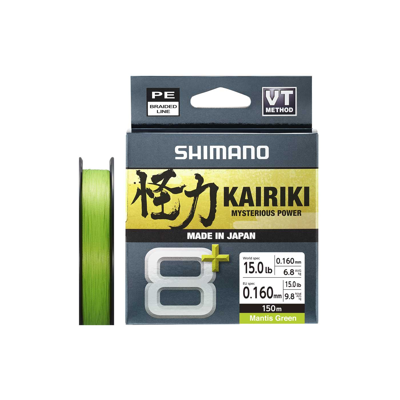 Nöör SHIMANO Kairiki 8+ 150m 0,16mm 9,8kg Mantis Green LDM58XE1516015G