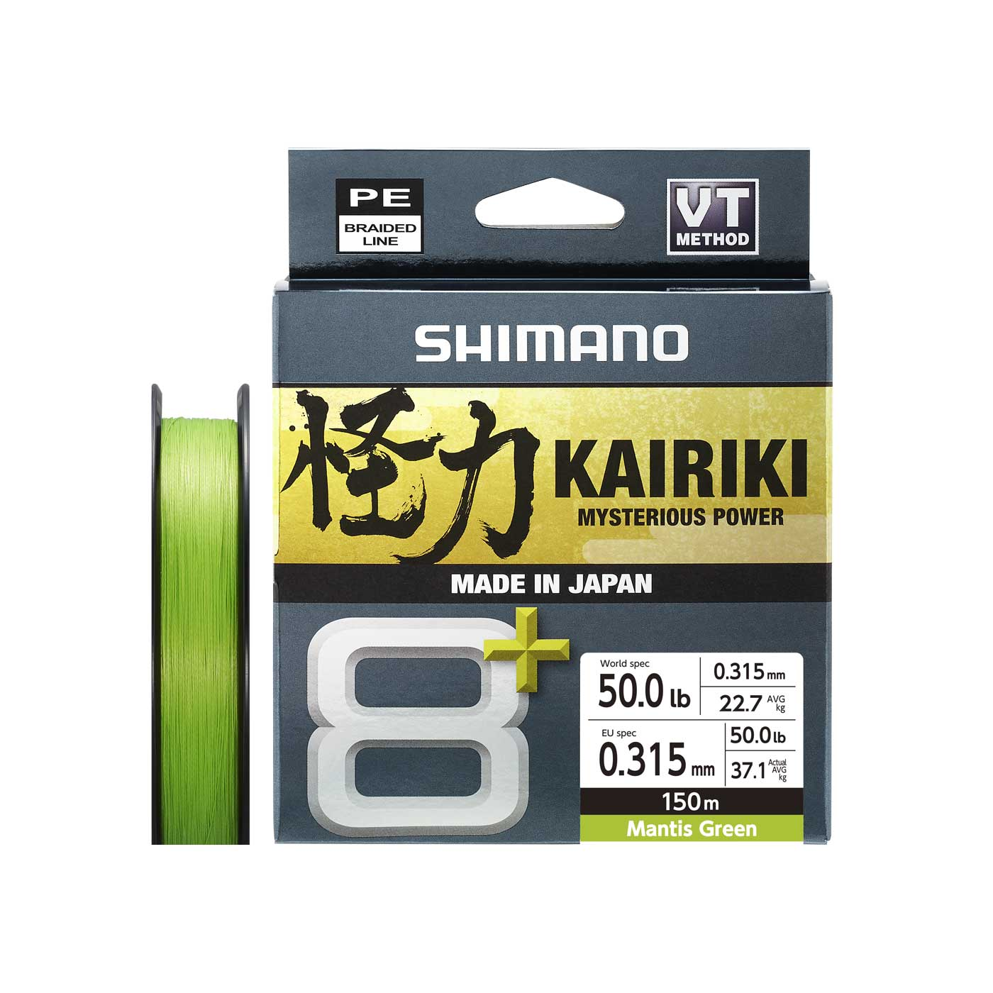 Nöör SHIMANO Kairiki 8+ 150m 0,315mm 37,1kg Mantis Green LDM58XE5031515G