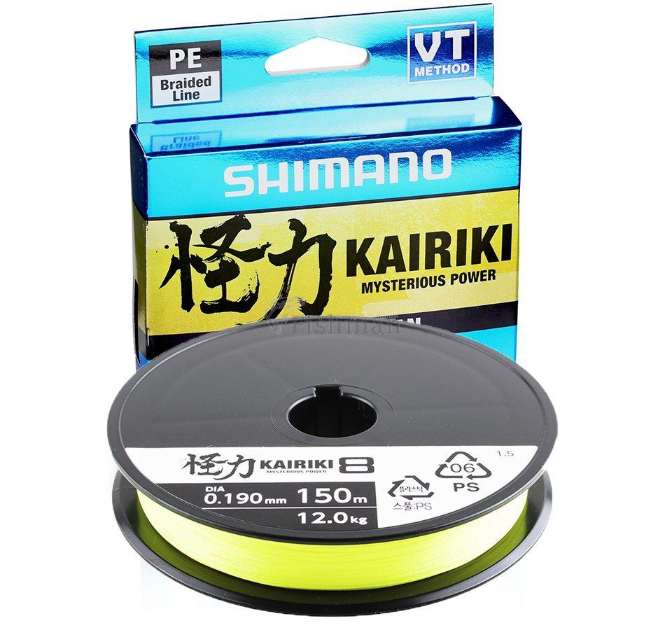 Nöör SHIMANO Kairiki X8 150m 0,16mm 10,3kg Yellow 59WPLA58R33