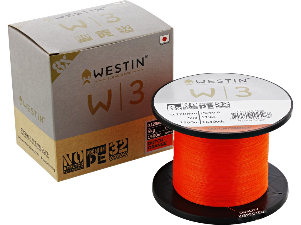 Nöör WESTIN 3 8-Braid Dutch Orange 0,33mm 1500m/1640yds 23,2kg 51lbs Pe 4.0 L010-330-1500