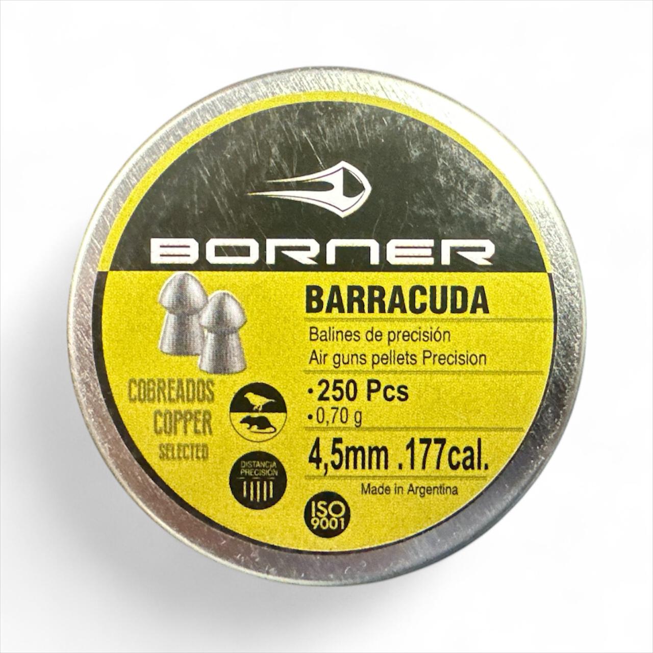 Õhkrelva kuulid BORNER Barracuda cal 4,5mm 0,70g 250 tk 00184658
