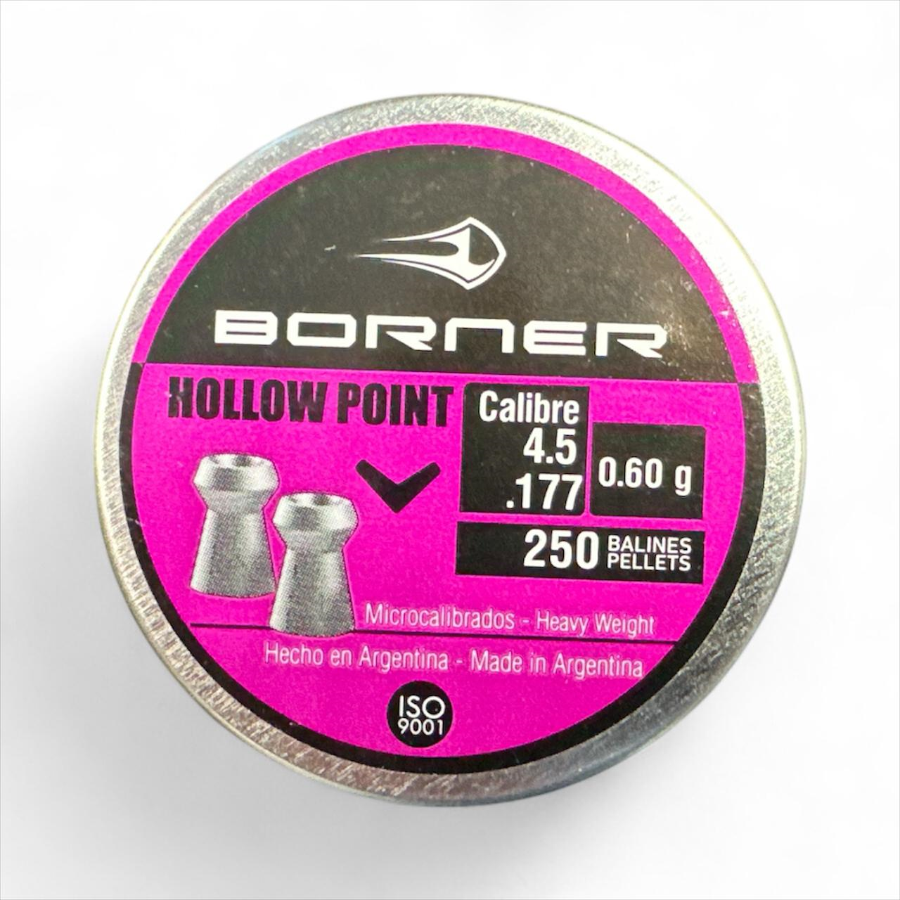 Õhkrelva kuulid BORNER Hollow Point cal 4,5mm 0,58g 250 tk 00184652