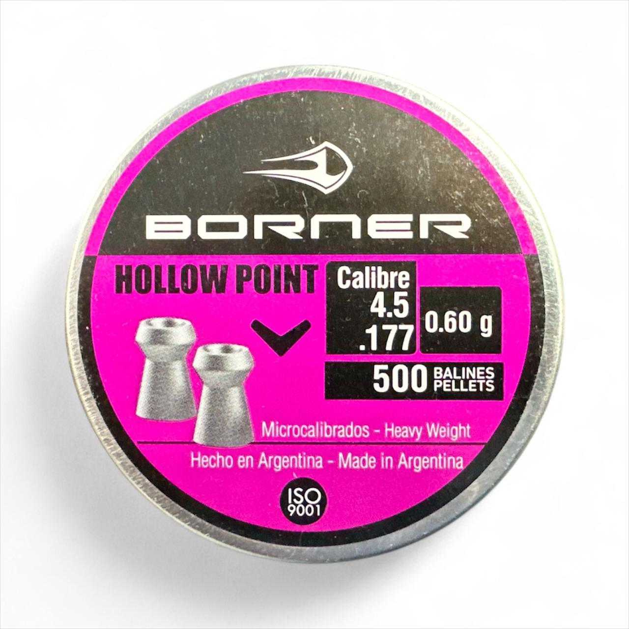 Õhkrelva kuulid BORNER Hollow point cal 4,5mm 0,60g 500 tk 00184653