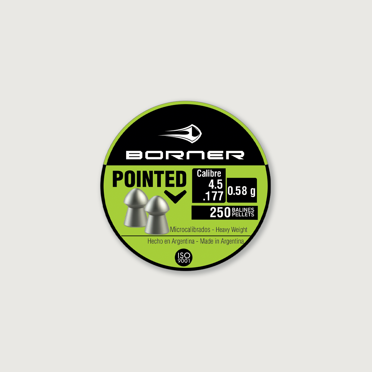 Õhkrelva kuulid BORNER Pointed cal 4,5mm 0,60g 250 tk 00184650