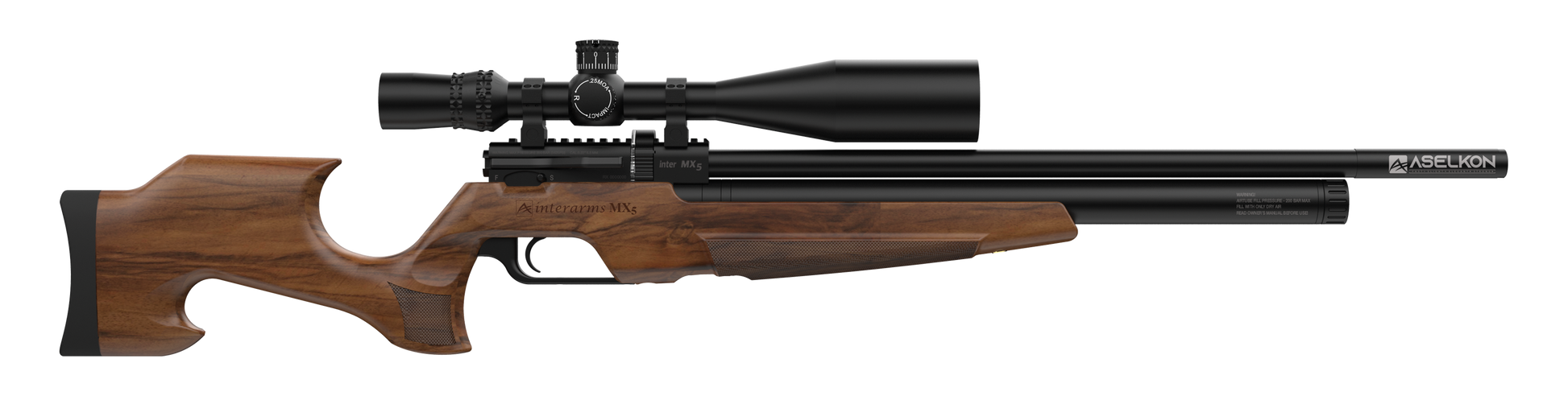 Õhupüss PCP ASELKON MX5 MATTE BLACK cal. 4,5mm/ 35J/ WOOD MX5-35J