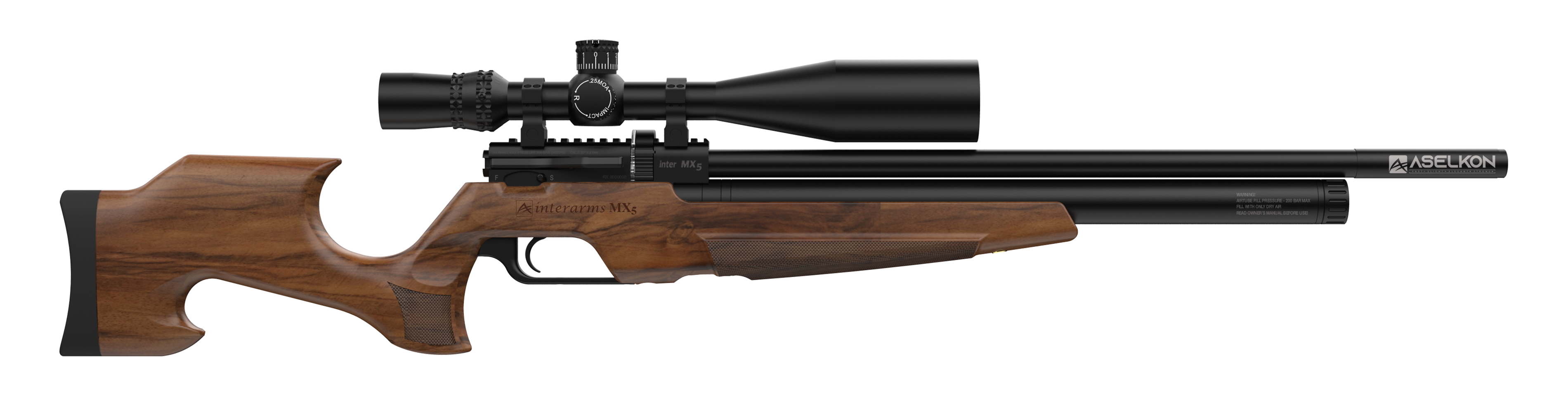 Õhupüss PCP ASELKON MX5 MATTE BLACK cal. 4,5mm/ 35J/ WOOD MX5-35J