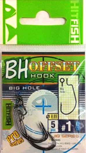 HITFISH offset hook with large ring No. 1 (5 pcs per pack)