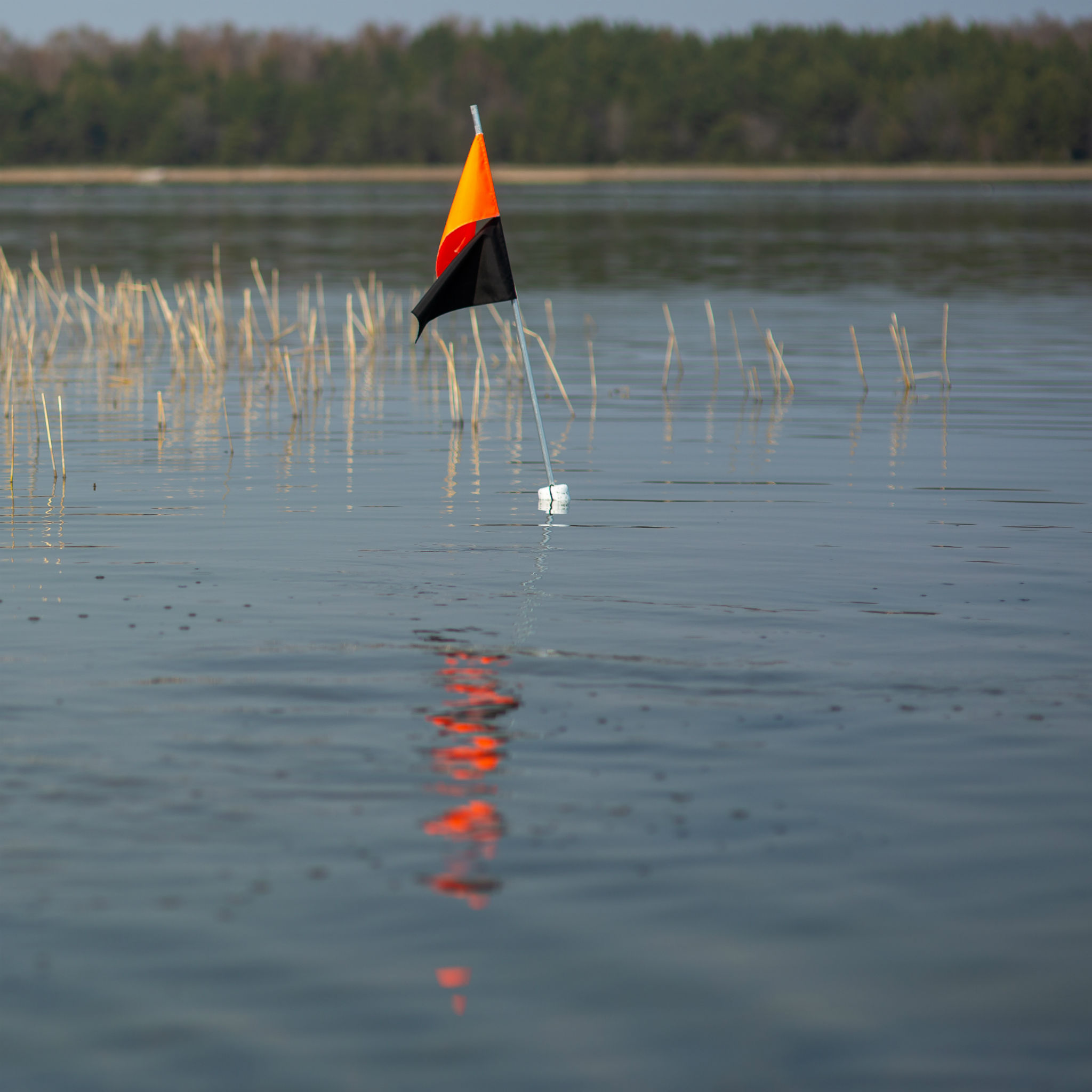 Маркерный буй "MINI-2" общая длина 150см до воды 50см, 2 флага 20x30см