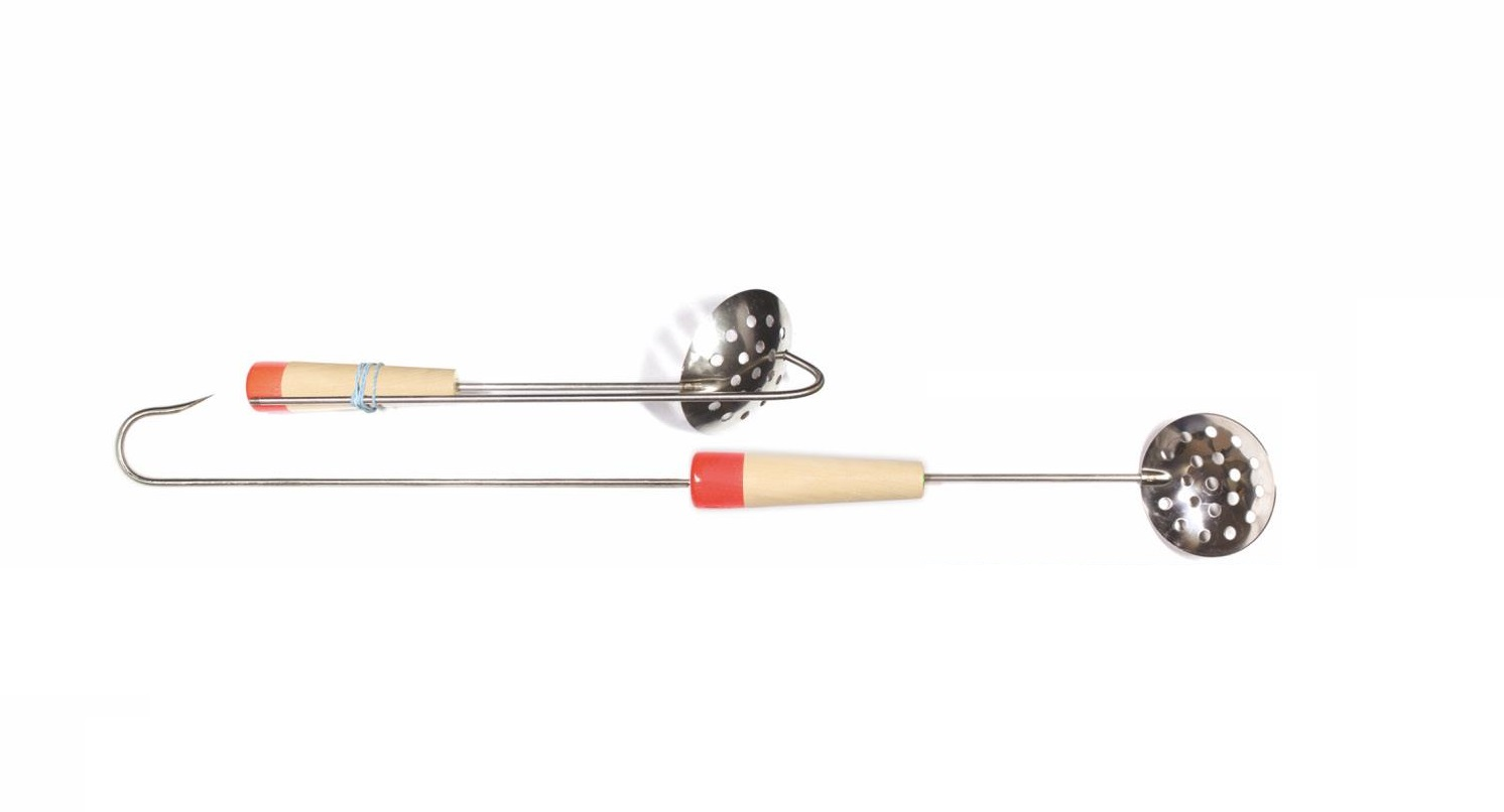 Ice scoop - fish hook stainless steel, 90mm