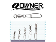 Застёжка+вертлюг OWNER Strong Snap Ball Bearing №0 10кг 2шт