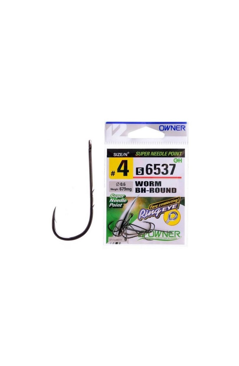 Крючки OWNER 56537 Worm BH-Round