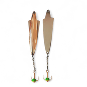 Блесна вертикальная AK Wing 102 64 мм 10,0 г CU/SIL лепесток + цветной тройник