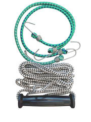 Sledge rope 5m with handle + fastening rubber bands 60cm set of 2