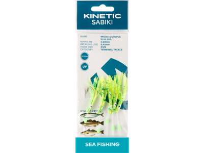 Rakendus KINETIC Micro Octopus Slim #3/0 Yellow UV F115-250-045