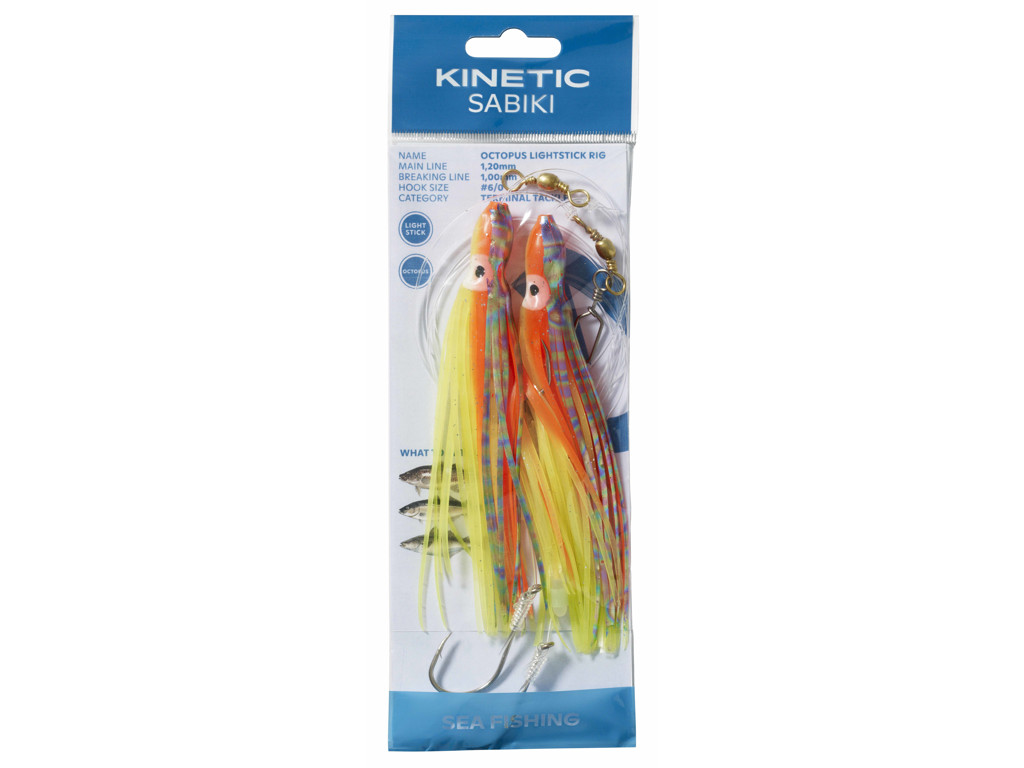 Rakendus KINETIC SABIKI OCTOPUS LIGHTSTICK #6/0 YELLOW/SILVER F213-444-049