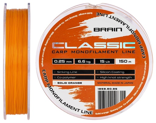 Tamiil BRAIN Classic CarpLine(solidorange)150m0.28mm18lb7.9kg 18588086