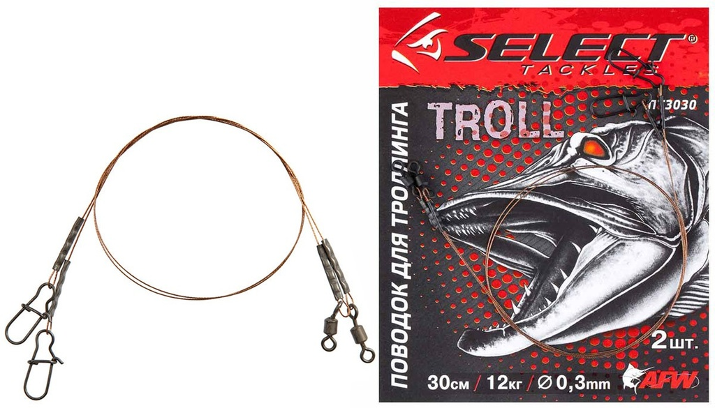 Tross SELECT trolling 1x7 30cm 12kg/0.3mm (2 tk/pk) 18700930