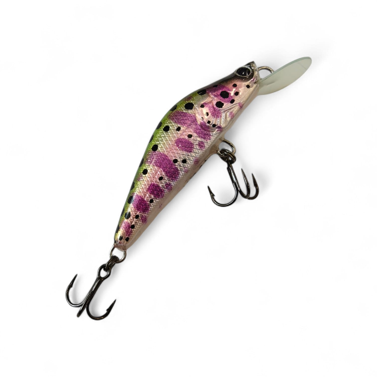 Vobler PAN käsitöö, jõeforellile 55mm Juvenile purple rainbow ujuv 555557